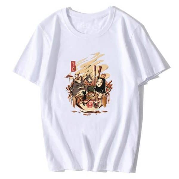 Totoro and No Face Ramen Bath Cotton T-shirt - Ghibli Store