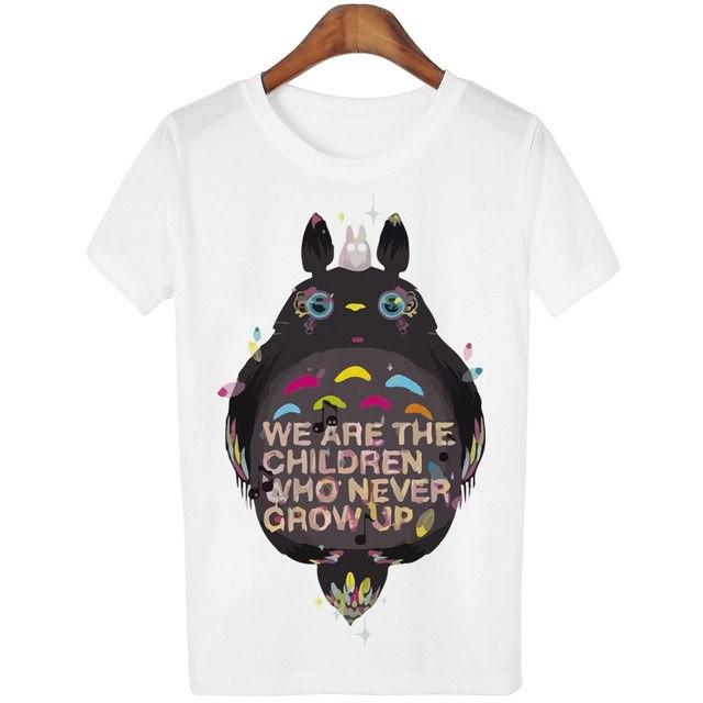 Casual o-neck Totoro Print T-shirt Women 14 Styles ...