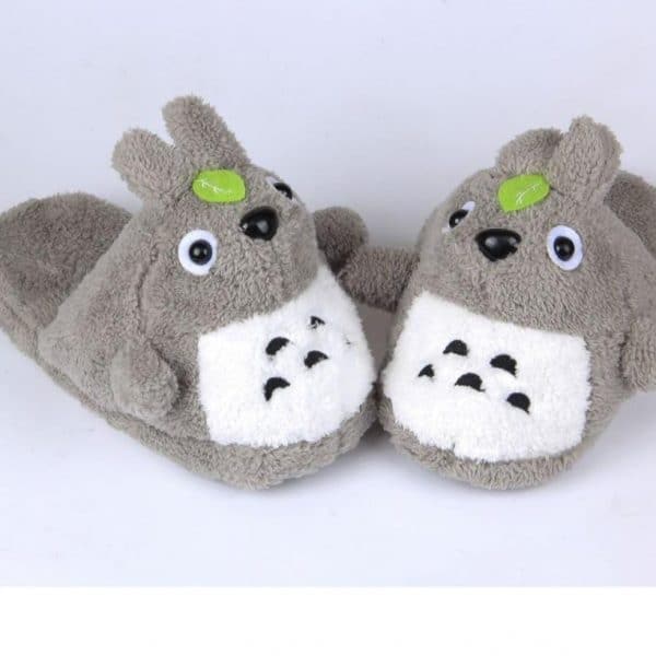 totoro plush slippers