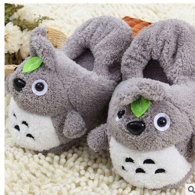 totoro plush slippers