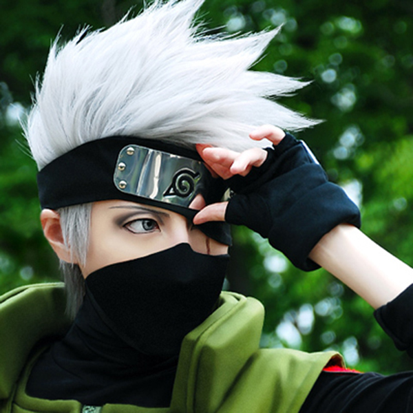 NARUTO Adult Kakashi Hatake Ninja Outfit Cosplay Costume Full Set with Face  Covering and Headband Wig