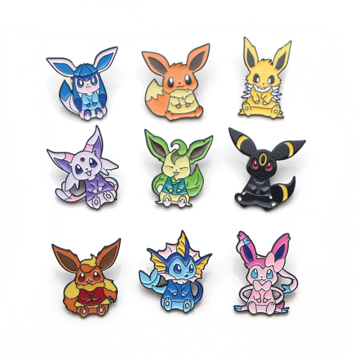 Pokémon Eeveelution Sylveon Cartoon Anime Eevee Evolutions Set Enamel Lapel  Pin