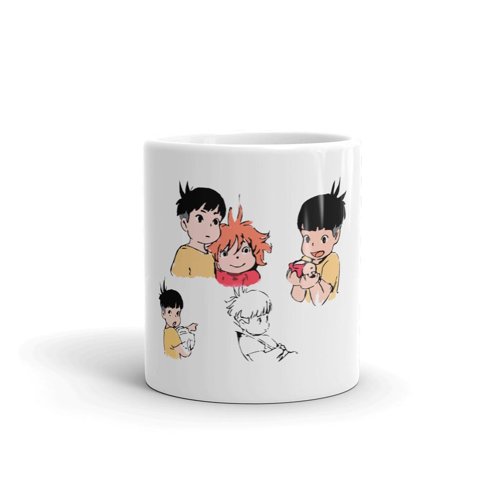 Ponyo and Sosuke Sketch Mug - Ghibli Store