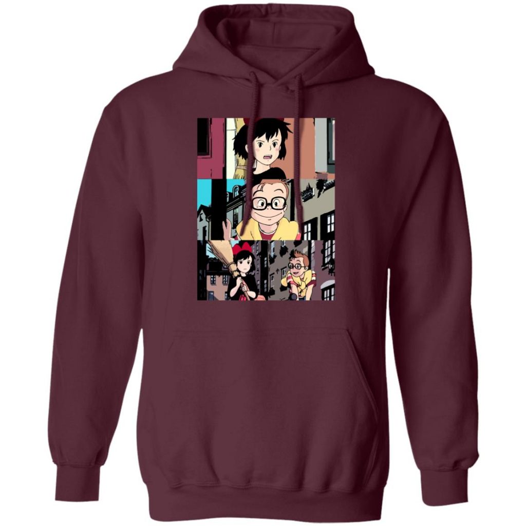Kiki’s Delivery Service Tower Collage Hoodie Unisex - Ghibli Store