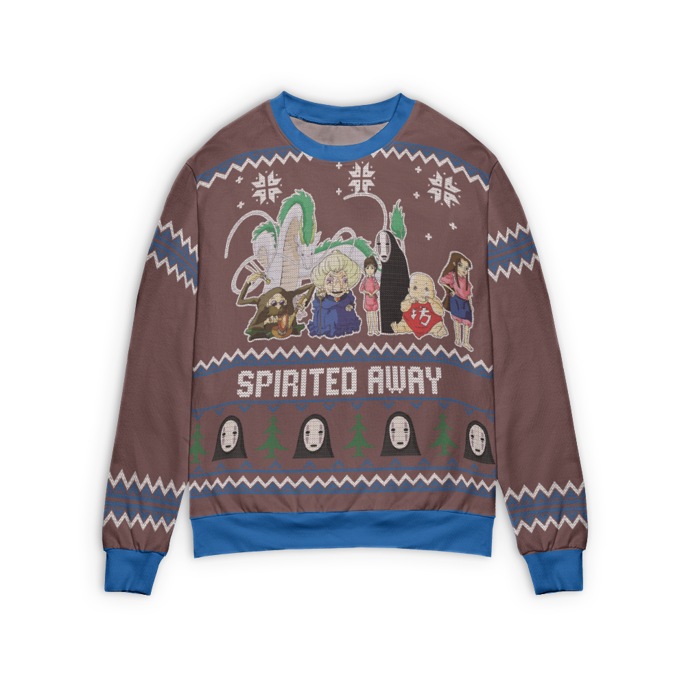 Spirited Away Characters Ugly Christmas Sweater Style 3 - Ghibli Store