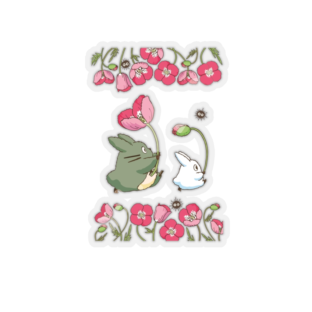The Mini Totoro and Flowers Stickers - Ghibli Store