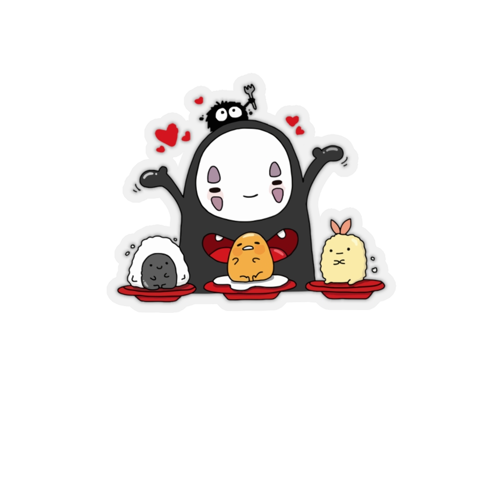 Spirited Away Lovely No Face Kaonashi and Friends Stickers - Ghibli Store, image size:1024x1024
